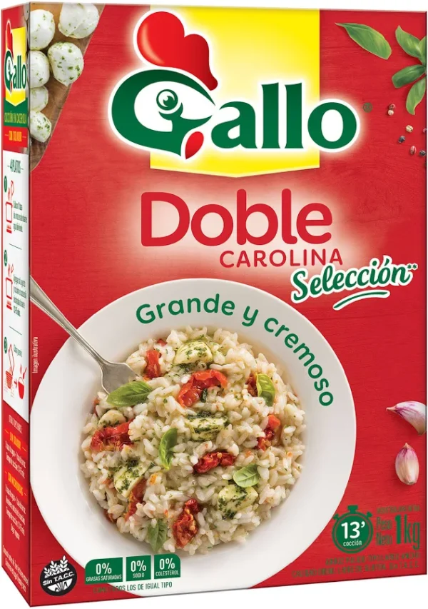 ARROZ GALLO DOBLE CAROLINA CAJA X 1 KG