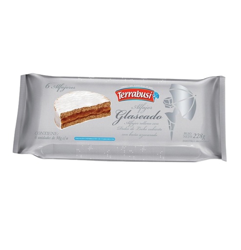 ALFAJOR TERRABUSI GLASEADO X 6 UN.