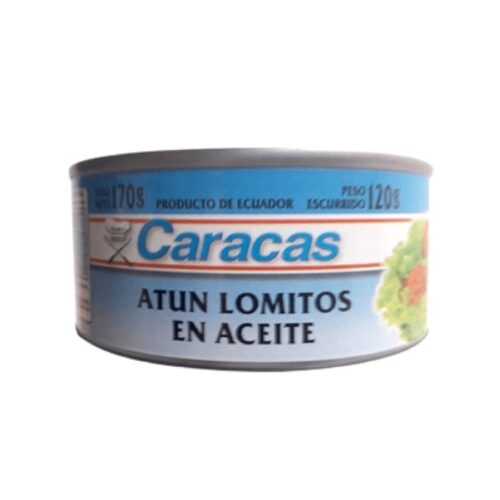 ATUN CARACAS ENTERO ACEITE Y AGUA X 170 GR