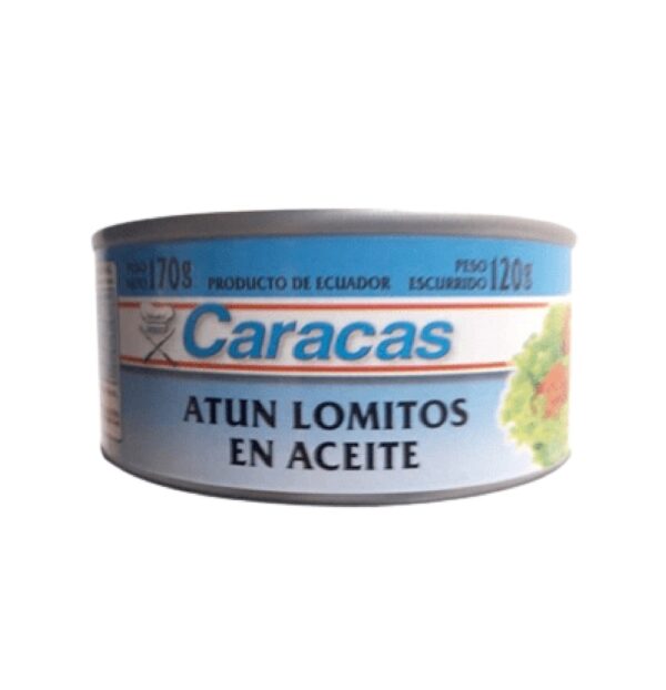 ATUN CARACAS ENTERO ACEITE Y AGUA X 170 GR