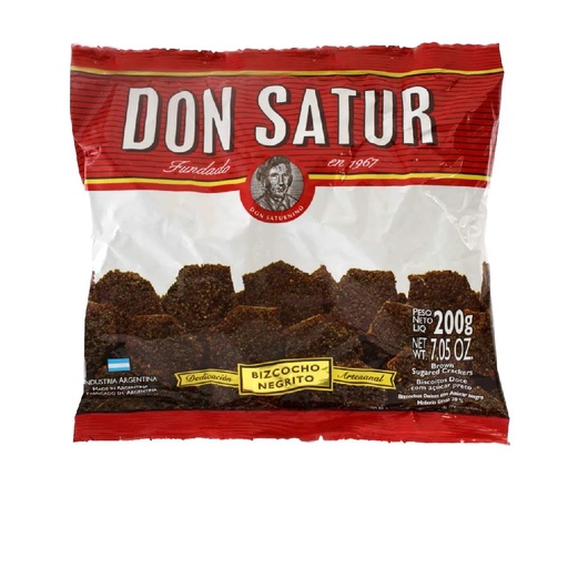 BIZCOCHOS DON SATUR X 200 G NEGRITO
