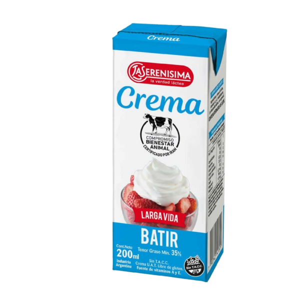 CREMA LA SERENISIMA X 200 ML LARGA VIDA P/BATIR