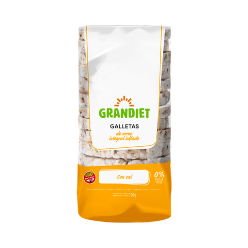 GALLETAS DE ARROZ GRANDIET X 100 G INTEGRAL C/SAL
