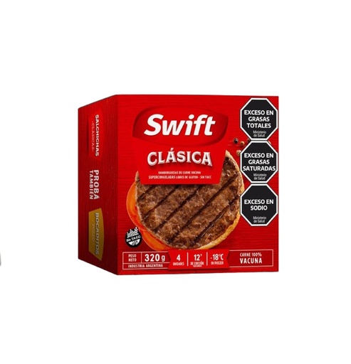 HAMBURGUESA SWIFT CLASICA 4 UN.320 GR