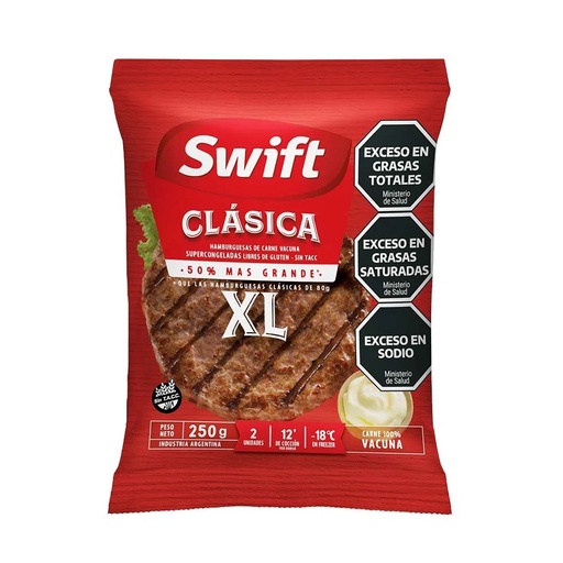 HAMBURGUESA SWIFT CLASICA XL 250 GR