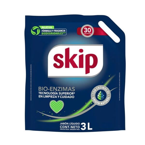 JABON LIQ. SKIP X 3 LT BIO ENZIMAS DOYPACK
