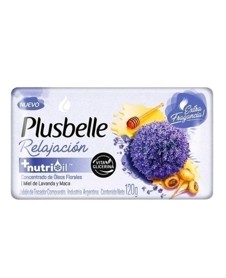 JABON TOCADOR PLUSBELLE X 120 G NUTRIOIL RELAJACION