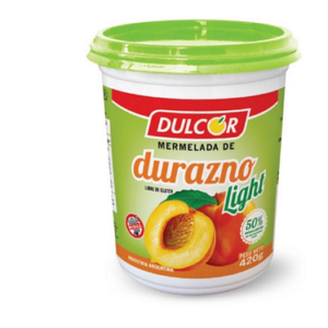 MERMELADA DULCOR DURAZNO LIGHT X 420 GR POTE