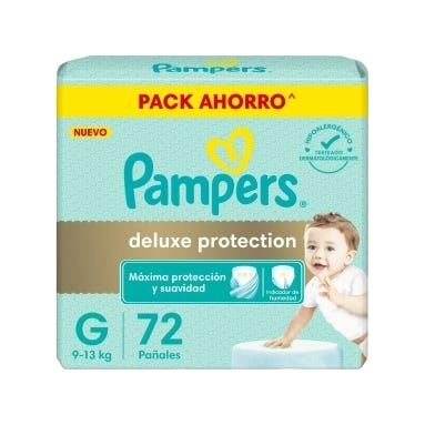 PAÑALES PAMPERS DELUXE PROTECTION G 72 UNI