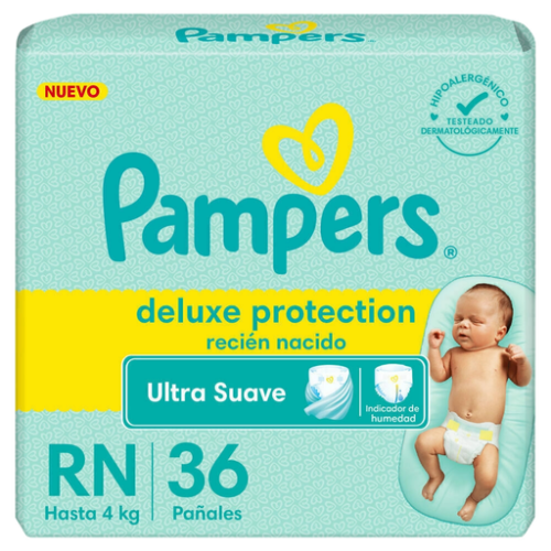 PAÑALES PAMPERS DELUXE PROTECTION RN 36 U.