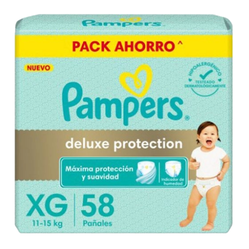 PAÑALES PAMPERS DELUXE PROTECTION XG 58 U.