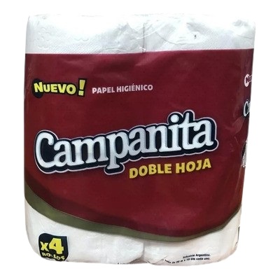 PAPEL HIGIENICO CAMPANITA D/HOJA 4 X 30 MT