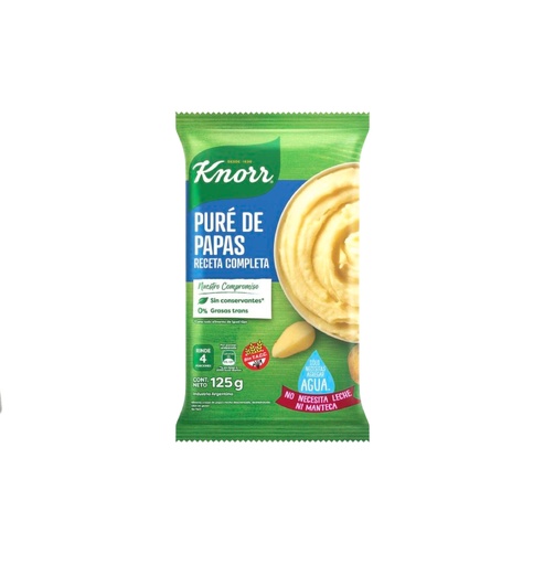 PURE DE PAPAS KNORR X 125 G RECETA COMPLETA