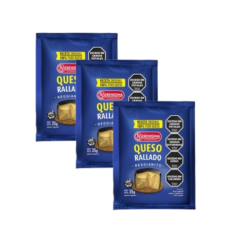 QUESO RALLADO LA SERENISIMA CAJA 10 U. X 35 G