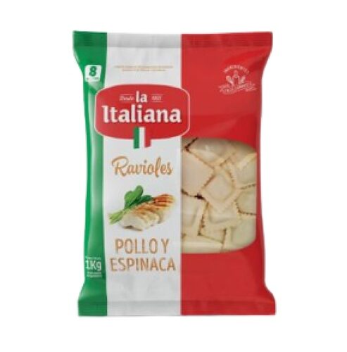 RAVIOLES LA ITALIANA X 1 KG POLLO Y ESPINACA