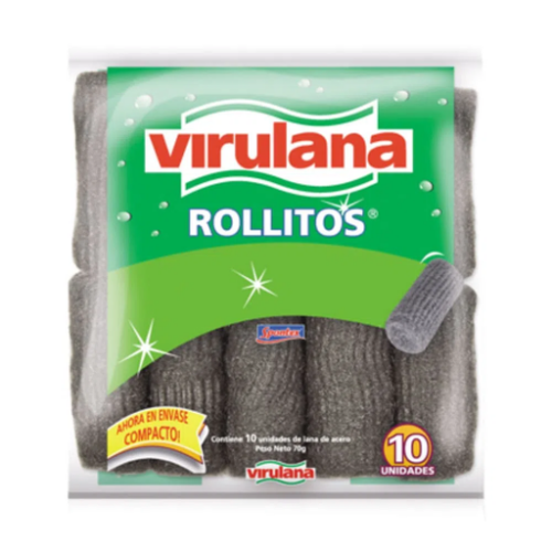 ROLLITO LANA ACERO VIRULANA X 10 UNID