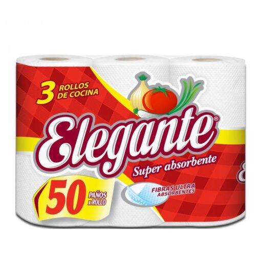 ROLLO COCINA ELEGANTE 3 U. X 50 PAÑOS SUPER