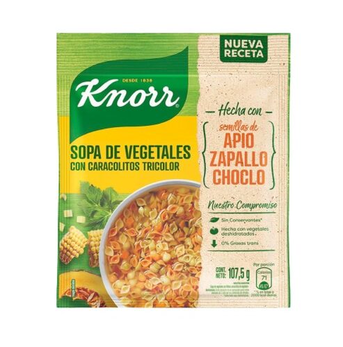 SOPA KNORR VEGETAL X 107,5 G CARACOL TRICOLOR