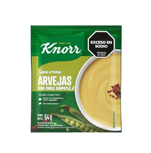 SOPA KNORR CREMA X 64 G ARVEJAS + CHILE CHIPOTLE