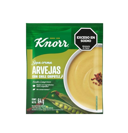 SOPA KNORR CREMA X 64 G ARVEJAS + CHILE CHIPOTLE