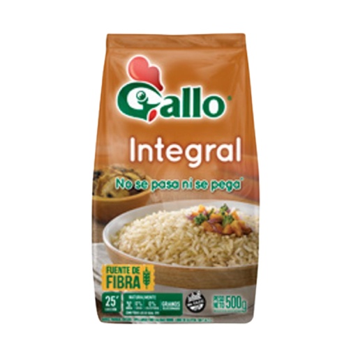 ARROZ GALLO INTEGRAL BOLSA X 500 GR