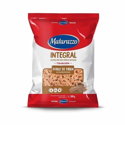 FIDEOS MATARAZZO X 500 GR INTEGRAL TIRABUZON