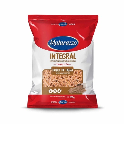 FIDEOS MATARAZZO X 500 GR INTEGRAL TIRABUZON