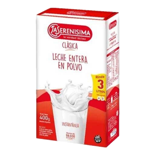 LECHE EN POLVO SERENÍSIMA X 400 G CLASICA LECHE EN POLVO SERENÍSIMA X 400 G CLASICA